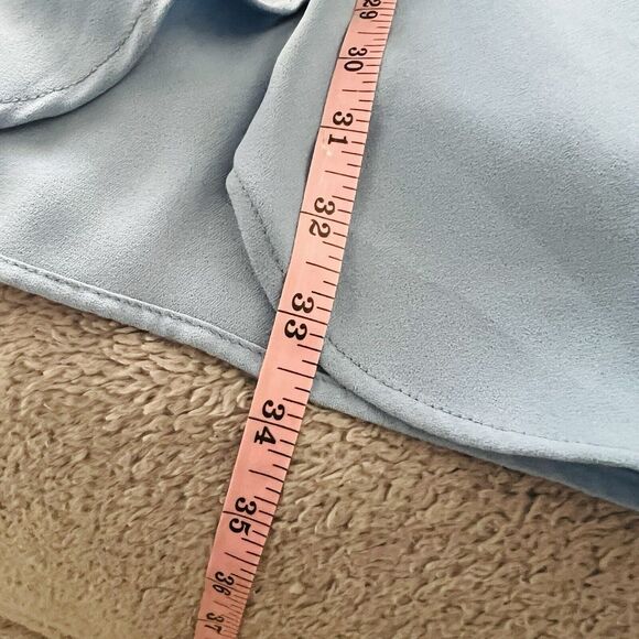 TopShop Nordstrom Size 8 US Mini Draped Knot Dress Light Dusty Blue Back Cutout - Picture 15 of 15